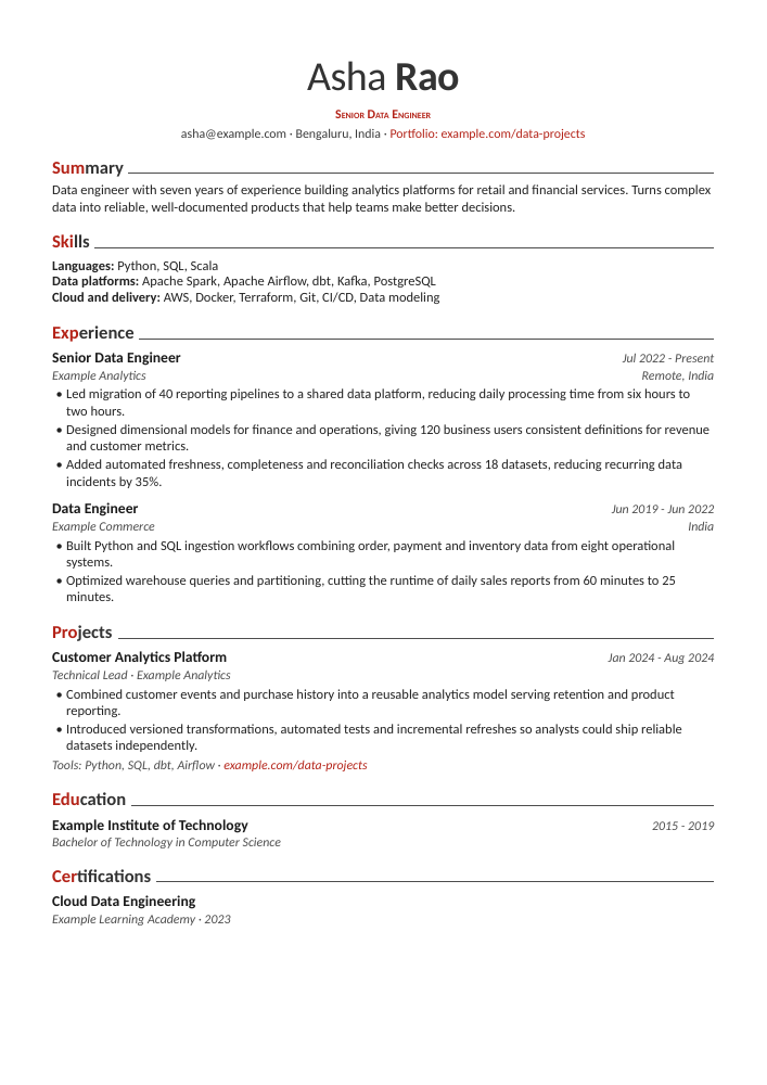 Atelier single-column ATS resume template for UX/UI Directors, Creative Heads, Growth Marketers - free Word and PDF download