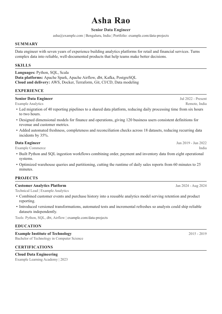 Classic single-column ATS resume template for Corporate Counsel, Operations Heads, Consultants, HR Leaders - free Word and PDF download